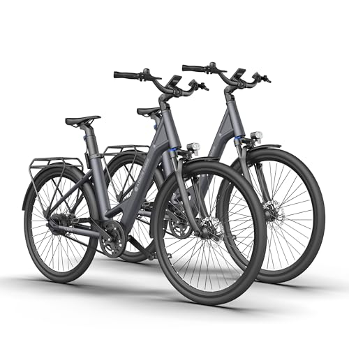 A Dece Oasis ADO ebike 28 Zoll, Air 28 E-Bike *2 Elektrofahrrad,345,00 Wh Akku, ebike Damen/Herren,1 Gang, 3,5-Zoll-IPS-Display,Momenten-Sensor, Riemenantrieb (Gray)