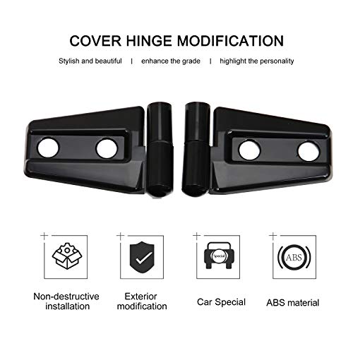 Jecar Door Hinge Cover Trim Exterior Accessories For Jeep Wrangler Jk Jku Sport Rubicon Sahara X 2007-2018, Black #TOP4