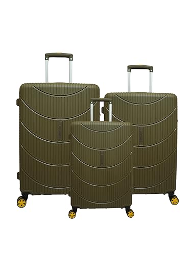 Image of American Tourister Kamiliant Set of 3 Small - 55 Cm, Medium - 68 Cm & Large - 79 Cm Polypropylene Hard 4 Wheeler Spinner Trolley Bag Luggage Trolley (Olive)