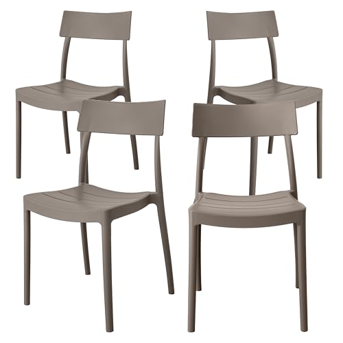 GARDENIA Roma Chaise, Polypropylène, Taupe, 4