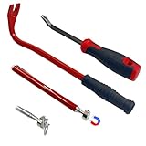 Daily Treasures 3-teiliges Klammernentferner Set, Robuste Ausführung mit teleskopischem Magnetwerkzeug, Klammernentferner & Brechstange aus Kohlenstoffstahl für Polstermöbel Nagelzieher Werkzeug-Set