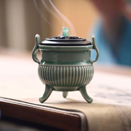 Brûleur d'encens en céladon TUSUOD pour méditation et aromathérapie