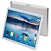MANJEE Android Tablet 10 inch with 2.5D Curved Glass IPS Screen, Unlocked Wi-Fi 3G Phablet 4 GB RAM 64 GB Storage Dual Cameras, Supports Bluetooth GPS (Silver)