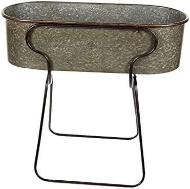 Amazon.com : Creative Co-Op Metal Bucket/Planter on Stand with Casters ...