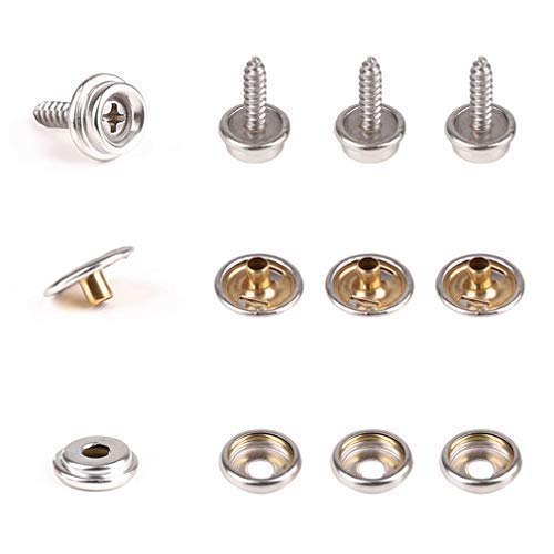 Bouton pression acier inoxydable 15mm bâche bateau et tissu