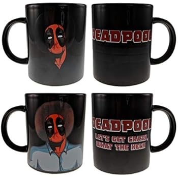 Amazon Com Bob Ross Deadpool Mug Coffee Heat Changing Painting Kitchen Dining