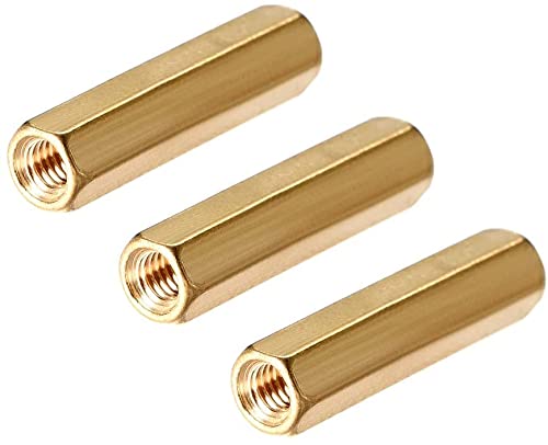 XYWHPGV M3x20mm Female Threaded Standoff Spacer Brass Hex Coupling Nut, 3 Pcs(778a6 f1be2 98327 e1f59 8d2cb 2083a