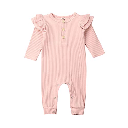 Calsunbaby Newborn Baby Girl Boys Botton Down Romper Nightgowns Sleepwear Sleeping Bag Headband (B-Pink, 18-24 Months)