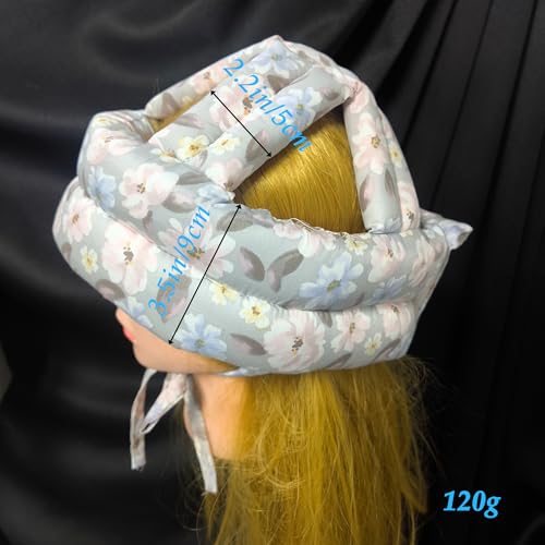 XCSJ Kask ochronny dla dorosłych z regulowanym paskiem, obwód głowy 53-70 cm, miękka pianka, oddychająca, ochrona głowy dla seniorów i dorosłych, pasuje do obwodu głowy 53-70 cm (szary 2)