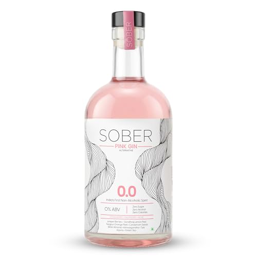 Image of SOBER Pink Gin Alternative | 0.0% ABV Zero Alcohol Drink | Premium Non Alcoholic Gin | Strawberry Raspberry Rose Notes | Sugar Free Zero Calorie | 750ml
