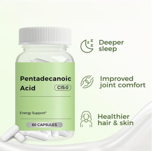Complexe d'acide pentadécanoïque – Soutient le métabolisme, l'immunité et la vitalité – à partir de lait de chèvre – Sans OGM, paquet de 2