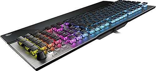 Roccat Vulcan 120 - Mechanische Gaming Tastatur, AIMO LED Einzeltastenbeleuchtung, Titan Switches, Aluminiumoberfläche, Multimedia-Tasten, Handballenauflage, Tactile Switch, silber