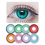 YIWAEYEコスプレ カラコンワンデー【6枚入り】宝石発色の2次元カラコン 立体感×透明感 高発色 カラコン【度あり/度なし】 (±0.00,E03 エメラルド・ドラゴンの瞳)