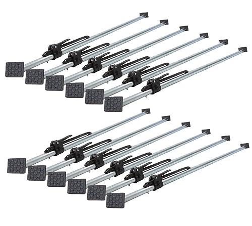 Mytee Products 12 Pack Heavy Duty Adjustable Load Lock Bar for Semi Trailers Truck Box - 89.75-104.5 Long Steel Ratcheting Cargo Load Bar Tie-Down Holder for Enclosed Truck & Vans with 2 - 4 Pads