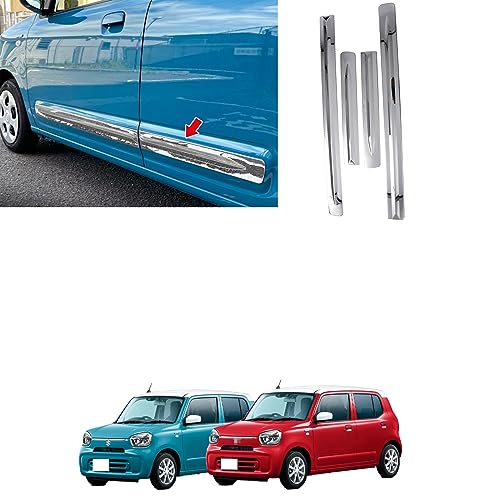 【Motors shop】スズキ 新型 アルト HA37S / HA97S 2022年 ドアトリム ドアアンダーガーニッシュ 傷付き防止 ステンレス製 鏡面仕上げ メッキ アクセサリー ドレスアップ カスタム パーツ ALTO 外装 4P