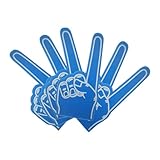 FUN FAN LINE - Mano de Espuma Gigante | Guante con Dedo de Animación para Eventos Deportivos, Fiestas y Conciertos | Ideal para Supporters y Clubes | Pack de 6 Unidades Azul