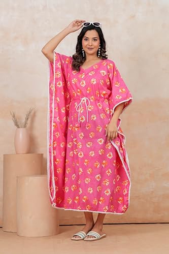 Image of BLOCKS OF INDIA Hand Block Kaftan in Cotton Fabric