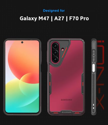 Image of KAPAVER iON-X for Samsung Galaxy A27 5G / M47 5G / F70 Pro Case [Rugged] [Shockproof] Galaxy A27 5G / M47 5G / F70 Pro Back Cover | (TPU + PC) - Smoke Black