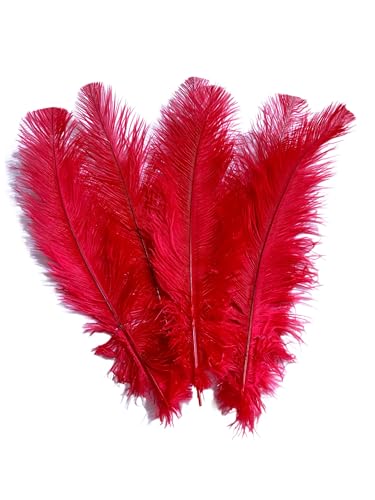 Red Ostrich Feathers 100 pcs. 13-17 inch Bulk Ostrich Feathers