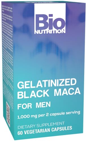Image of Bio Nutrition Gelatinized Black Maca 60 Vegetarian Capsules | 500 mg Per Capsule | Black Maca Root Supplement | Adaptogenic Herbal Formula
