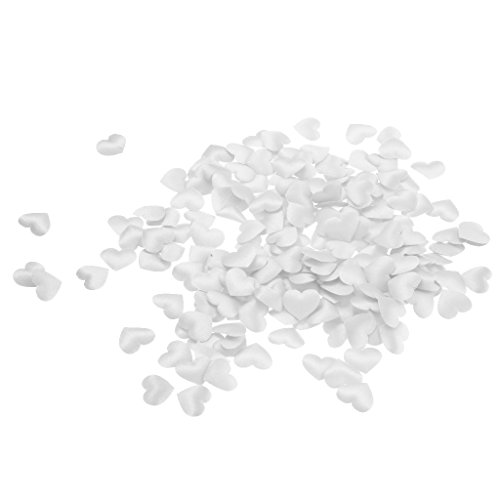 Sharplace 1000 Pièces Coeur Pétale Confetti de Table Lit Tapis Décoration Cérémonie de Mariage - Blanc