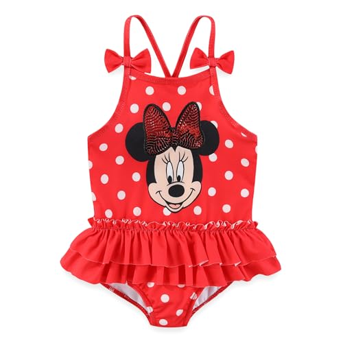 Disney Minnie Mouse Girls UPF 50+ Towel & Bathing Suit 2 Piece Set for Toddlers2
