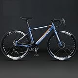 TVT ロードバイク アルミフレーム 24/27/30 段変速 超軽 700C×32C MTB自転車 超高炭素鋼フレーム ドロップハンドル デュアルコントロールレバー 内部配線 ディスクブレーキ 街乗り 通勤 通学 学生 大人 成人 男の子 女の子初心者 (C1,24 段変速)