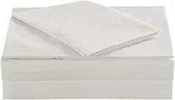 Conjunto de lençóis Elinen 60% algodão penteado 40% poliéster 200 fios, antirrugas, lençóis de cama de qualidade premium, Marfim, Twin