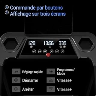 UMAY Tapis de Course Pliable 14KM/H,Tapis Roulant Electrique Pliable 3.0HP/2200W avec Moniteur de Fréquence Cardiaque,APP et Haut-Parleur,Tapis de Marche Silencieux avec 12 Programmes, Design Stable