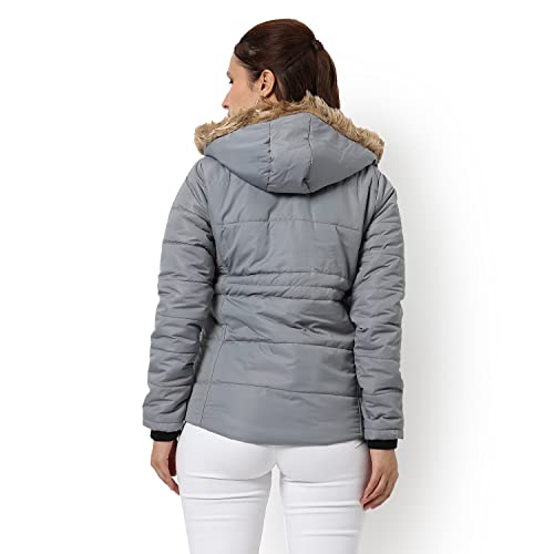 Image of PINACOLADA Women's Puffer Regular Fit Bomber Jacket For Winter Wear | Standing Collar | Full Sleeve | Zipper | Casual Jacket For Woman & Girl | Western Stylish Jacket For Women