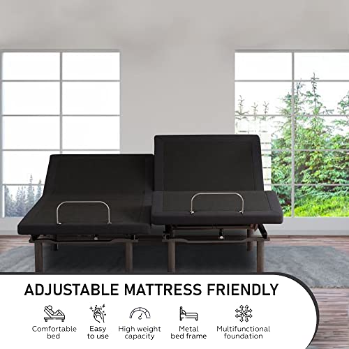 Greaton 15-Inch Adjustable Bed Frame Base With Wall Glide | Head And Foot Incline With Massaging, Anti-Snore, Zero Gravity Positioning, Wireless Remote, 3 Custom Positions, Twin Xl, Black #TOP1