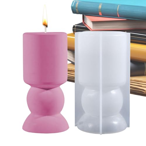 YNPQTDS Forma geométrica de vela, columna romana, forma de vela, vela cilíndrica, molde de silicona, molde de resina de arcilla para yeso hecho a mano, mano de hormigón, mesa, pieza central, té