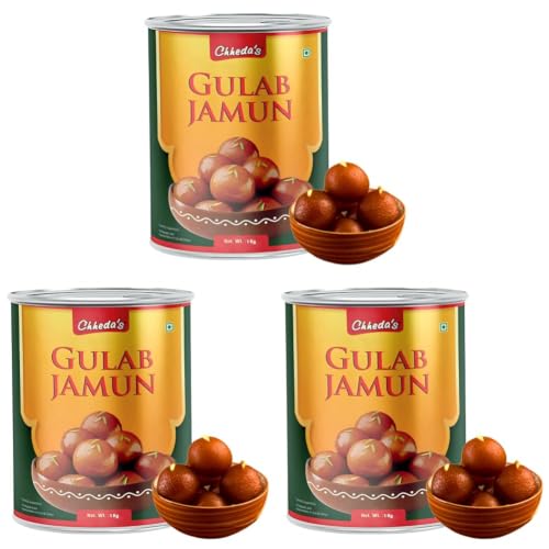 Image of Chheda's - Gulab Jamun - Indian Sweets - Tin Sweets - Festive Gift Pack - 1000 Gm Pack of 3