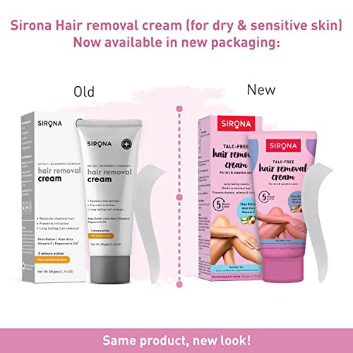 Sirona Hair Removal Cream, Sensitive Skin For Women - 1.76 Fl Oz | With Aloe Vera, Vitamin E & Shea Butter | Ideal For Bikini Line,Underarm, Legs #TOP1
