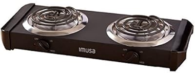 IMUSA USA GAU-80306 Electric Double Burner 1750-Watts , Black