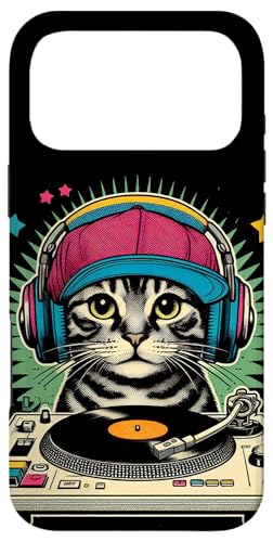 Vintage Beats Feline DJ Cat ���g�� �V���Z�E�F�[�u �L�e�B �~�b�N�X �X�}�z�P�[�X iPhone 17 Pro Max �p