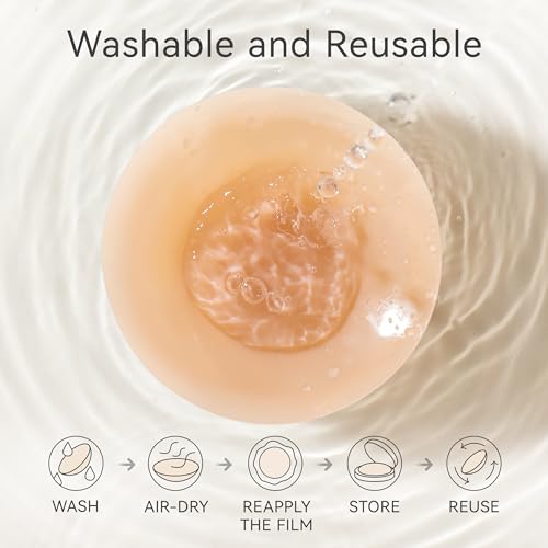 LUCKMEEY Nipple Covers For Women Hypoallergenic Cakes Bra Sticky Adhesive Silicone Nipple Pasties with Travel Box3
