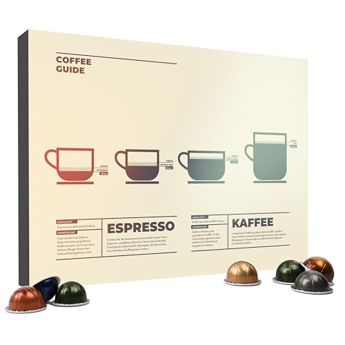 Kaffee Kapsel-Probierset mit 25 Kapseln – Für und kompatibel mit Vertuo Nespresso-Maschinen Zufällig ausgewählte Sorten wie Intenso, Fortado, Diavolitta & Altissio – für Kaffeeliebhaber & Geschenkbox