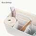 BLUE GINKGO Stackable Organizer Caddy – Korean-Made Portable Tote for Bathroom, Office, Crafts, or School Supplies (Rectangle, White)