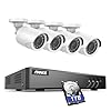 ANNKE 8CH H.265+ 3K Lite Security Camera System with AI Human/Vehicle Detection, 4 x 2MP Wired CCTV IP66 White Cameras for Indoor Outdoor Use, Remote Access, 1TB Hard Drive Included