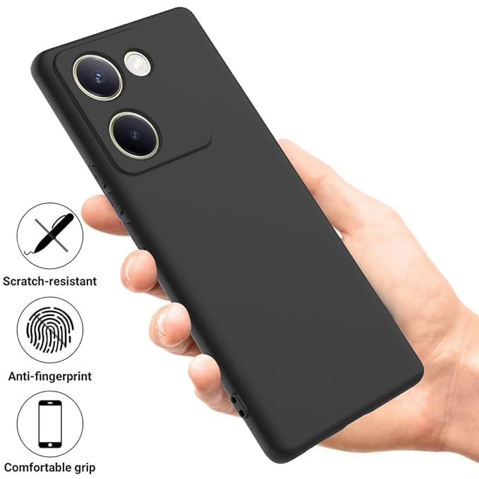 Image of Designerz hub Realme P3 Ultra 5G Back Cover | Soft Silicone Slim Back Case Cover for Realme P3 Ultra 5G - Black