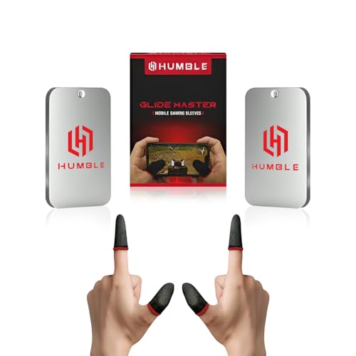 Image of Humble Mobile Gaming Thumb & Finger Sleeves, Anti-Slip Sweat-Proof High Precision Touch-Sensitive for PUBG, BGMI, COD Mobile & Free Fire - Breathable, Washable & Universal Fit - 2 Pairs (4 Pcs)
