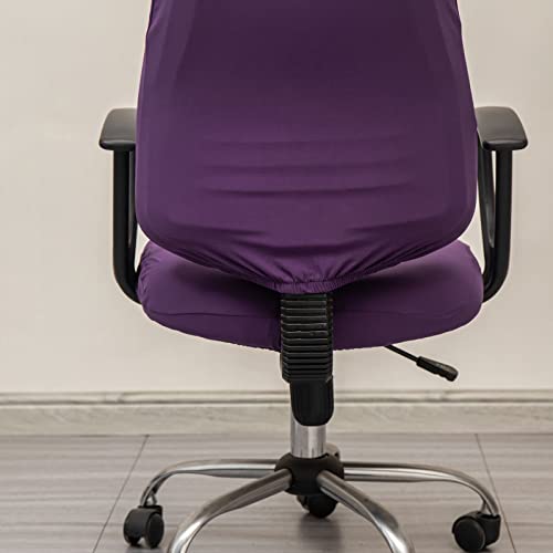 Melaluxe Computer Office Chair Cover - Protective & Stretchable Universal Chair Covers Stretch Rotating Chair Slipcover (Purple) #TOP4
