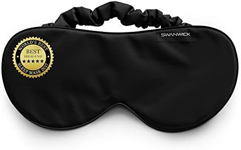 Swanwick Sleep 100% Pure Silk Eye Mask for Sleeping – Oversized Luxury Eye Mask to Banish Light for Traveling, Meditation, Afternoon Naps, Shift Workers