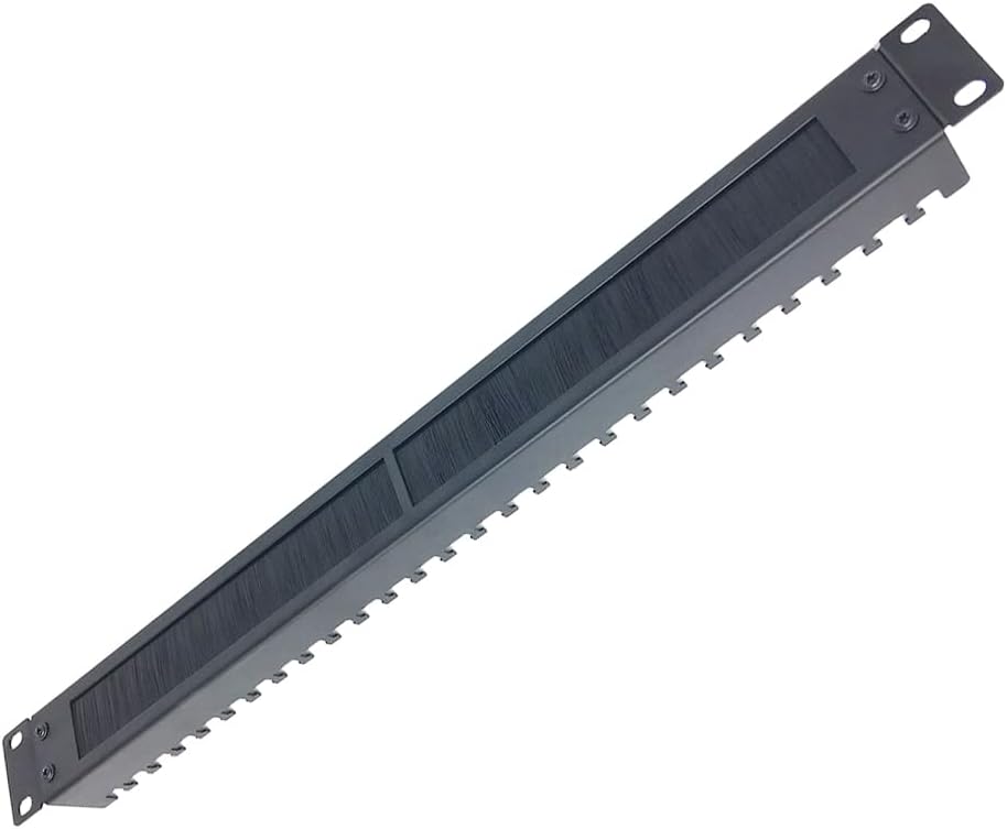 QiaoYoubang1U Brush Cable Manager Horizontal Rack Mount Cable Management Panel with Tidy Brush Slot for Cable Entry for 19-inch Server Rack or Network Cabinet, Disassembled