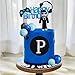 Video Game Cake Toppers Decoration Game Controller Blue Black Ball Cake Toppers for Game Theme Birthday Supplies (Style 1)