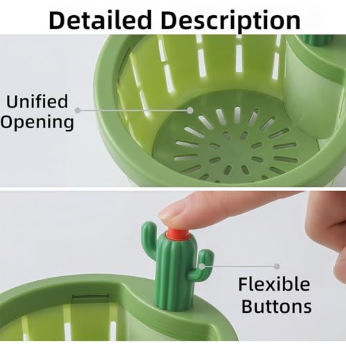 Colador de fregadero con diseño cactus, cesto automático y multifuncional miniatura 5