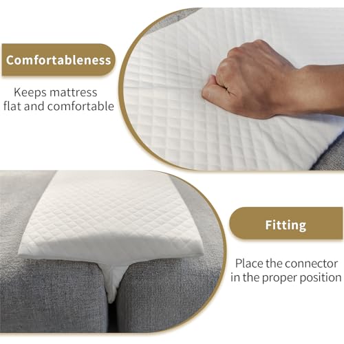 JZHLLA 10"X76" Bed Bridge Twin to King Converter, Split King Gap Filler for Adjustable Bed Mattress Connector with Washable Cover Close The Gap(76in×10in) by JZHLLA - Used condition - Image 4
