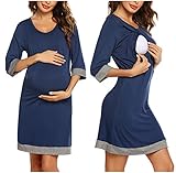 4.Gelegenheit: für Schwangerschaft, Geburt und Stillzeit, im Krankenhaus auch als normale Kleidung zur Arbeit zu gehen und einzukaufen. Das Nachthemd mit 3/4 Hülse eignet sich perfekt zum Tagen im klimatisierten Raum im Sommer