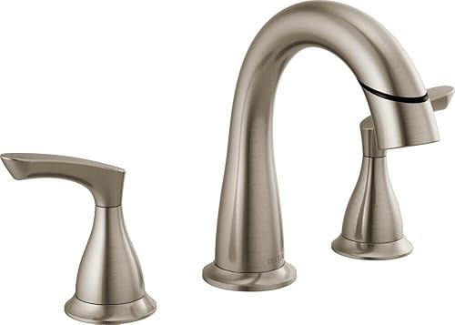 Delta Faucet Broadmoor - Grifo de baño extraíble de níquel cepillado, grifo de baño, grifo de baño generalizado de 3 agujeros con acoplamiento